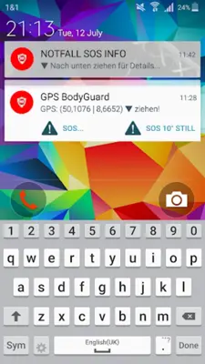 SOS emergency 'GPS BodyGuard' android App screenshot 3